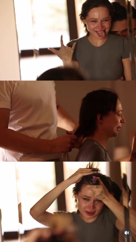 Срезала локоны хозяйственными ножницами: рыдающая Лерчек побрилась налысо